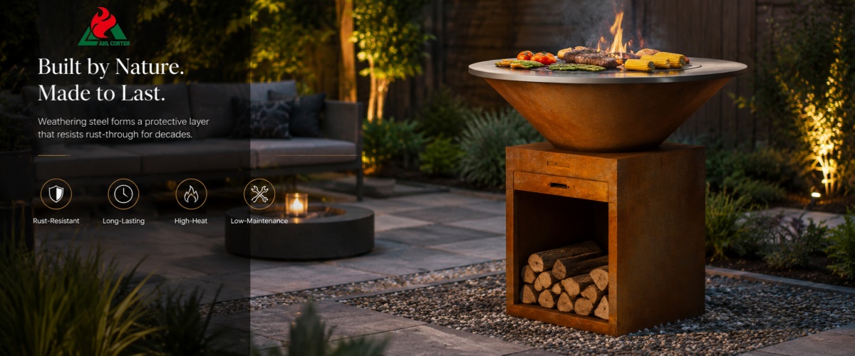 corten steel BBQ grill for sale